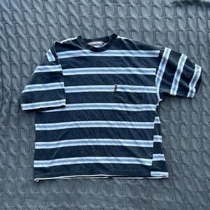 Vintage Quiksilver Striped Pocket Tee Size XL